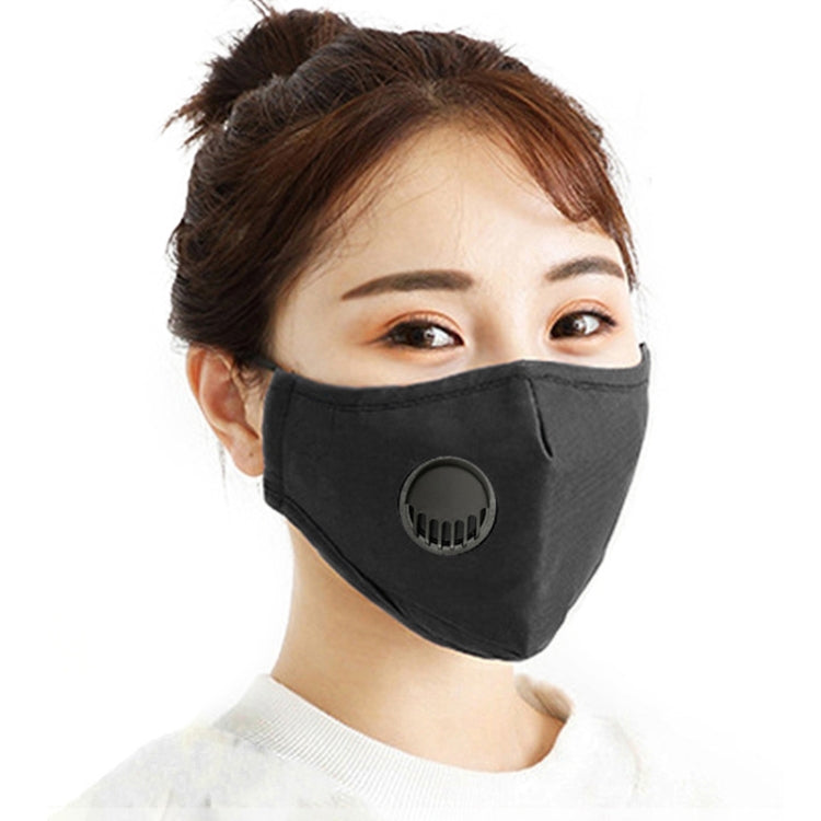 For Men Women Washable Replaceable Filter Breath-Valve PM2.5 Dustproof Face Mask(Black) - Protect Case by PMc TechLife | Online Shopping South Africa | PMc TechLife | Buy Now Pay Later Mobicred