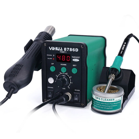 YIHUA 8786D 2 in 1 AC 220V LED Display Adjustable Temperature Hot Air Gun + Solder Station & Soldering Iron - Heat Guns by PMC Jewellery | Online Shopping South Africa | PMC Jewellery | Buy Now Pay Later Mobicred