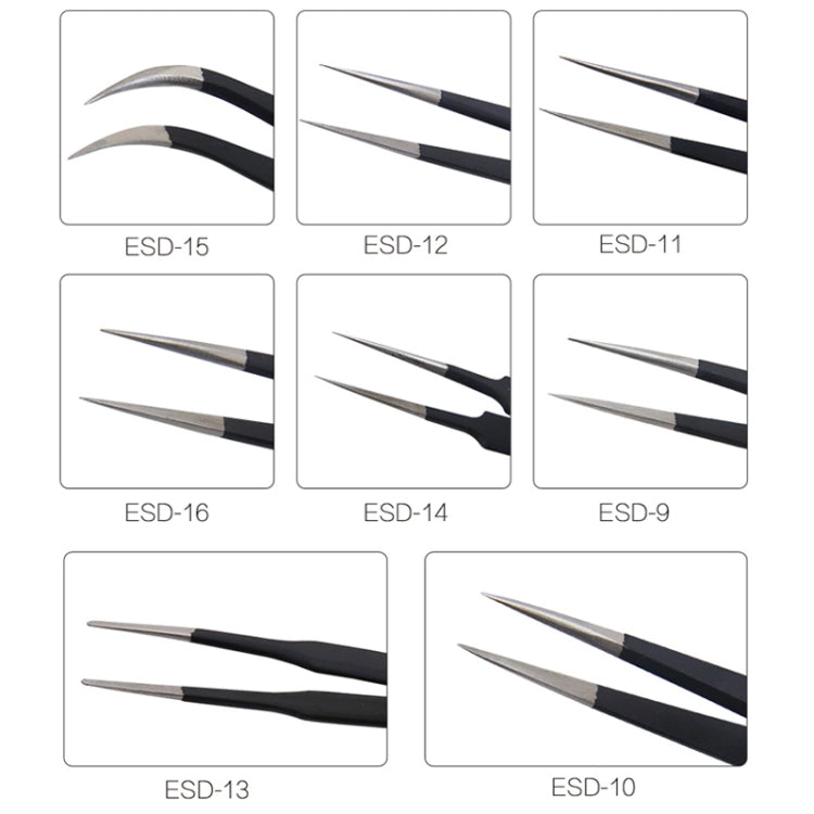 BEST BST-15 Precision Anti-static ESD Stainless Steel Tweezers - Tweezers by BEST | Online Shopping South Africa | PMC TechLife | Buy Now Pay Later Mobicred