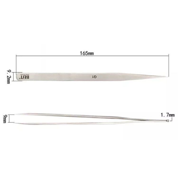 BEST BST-Q1 Brushed stainless steel tweezers - free shipping - PMC TechLife - Order now!