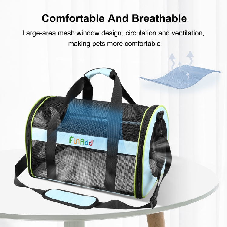 FUNADD Pet Travel Carrier Bag Shoulder Foldable Tote Bag(Blue) - Pet Storages & Bags by FunAdd | Online Shopping South Africa | PMC TechLife | Buy Now Pay Later Mobicred