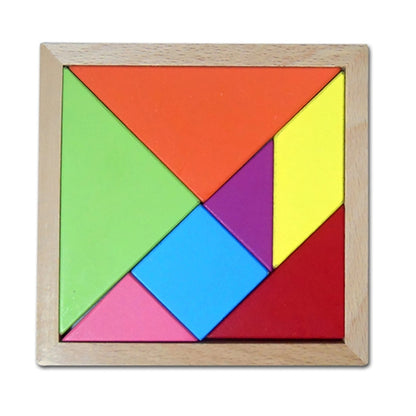 Baby Toy Fine Wooden Jigsaw Puzzle Beech Tangram, Size: 15*15cm - Math Toys by PMC Jewellery | Online Shopping South Africa | PMC Jewellery