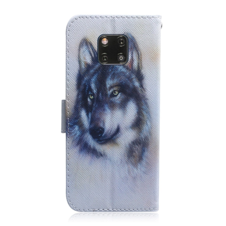 White Wolf Pattern Coloured Drawing Horizontal Flip Leather Case for Huawei Mate 20 Pro, with Holder & Card Slots & Wallet - Huawei Cases by PMC Jewellery | Online Shopping South Africa | PMC Jewellery