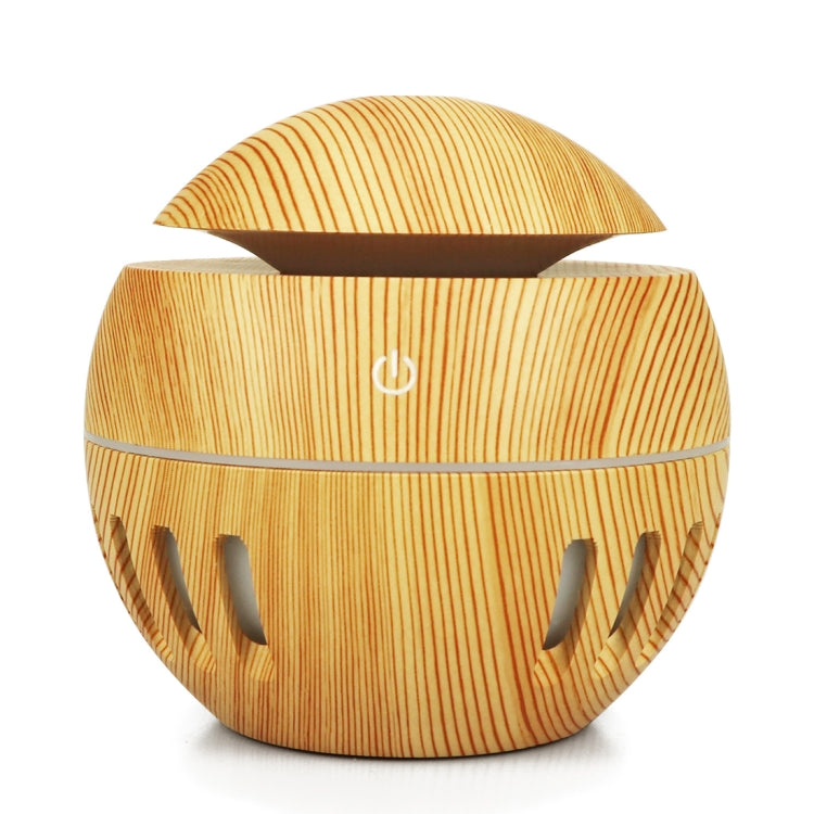 Wood Grain USB Hollowed-out Humidifier Seven Color Aromatherapy Lamp Automatic Alcohol Sprayer with Remote Control(Light Brown-3) - free shipping - PMC TechLife - Order now!