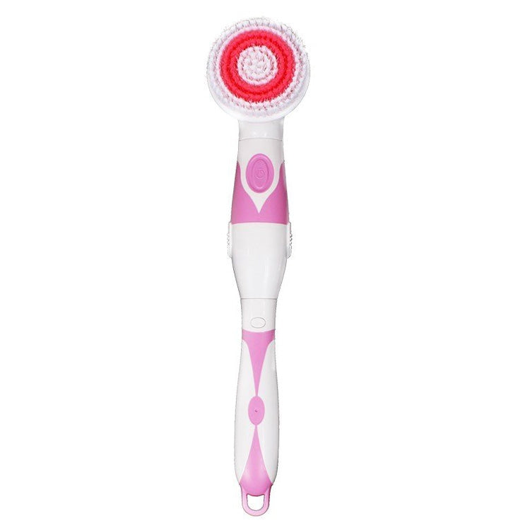 Multi-function Electric Waterproof Bath Cleansing Brush Long-handled Massage Brush, with 4 Brush Heads(Pink) - Bath Brushes & Sponges by PMc TechLife | Online Shopping South Africa | PMc TechLife | Buy Now Pay Later Mobicred