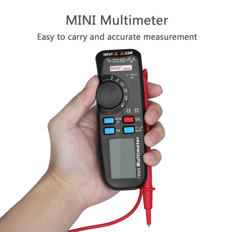 BSIDE ADM92 Handheld True RMS Digital Multimeter Auto Range 6000 Counts TRMS Tester with Live Wire Check Temp NCV Hz ohm Diode - Current & Voltage Tester by PMC Jewellery | Online Shopping South Africa | PMC Jewellery | Buy Now Pay Later Mobicred