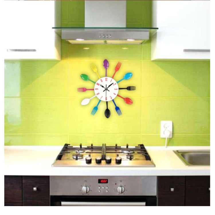 Cutlery Metal Kitchen Wall Clock Spoon Fork Creative Quartz Wall Mounted Clocks Modern Design Decorative Horloge, Silver - Wall Clock by PMc TechLife | Online Shopping South Africa | PMc TechLife | Buy Now Pay Later Mobicred
