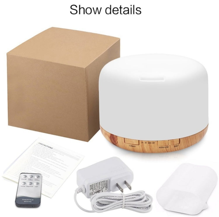 T500 Remote Control Wood Pattern Air Humidifier Automatic Alcohol Sprayer Essential Oil Diffuser Ultrasonic Mist Maker Ultrasonic Aroma Diffuser Atomizer Color LED, Capacity: 500ml, DC 24V, US Plug - Air Purifiers & Accessories by PMC TechLife | Online Shopping South Africa | PMC TechLife | Buy Now Pay Later Mobicred