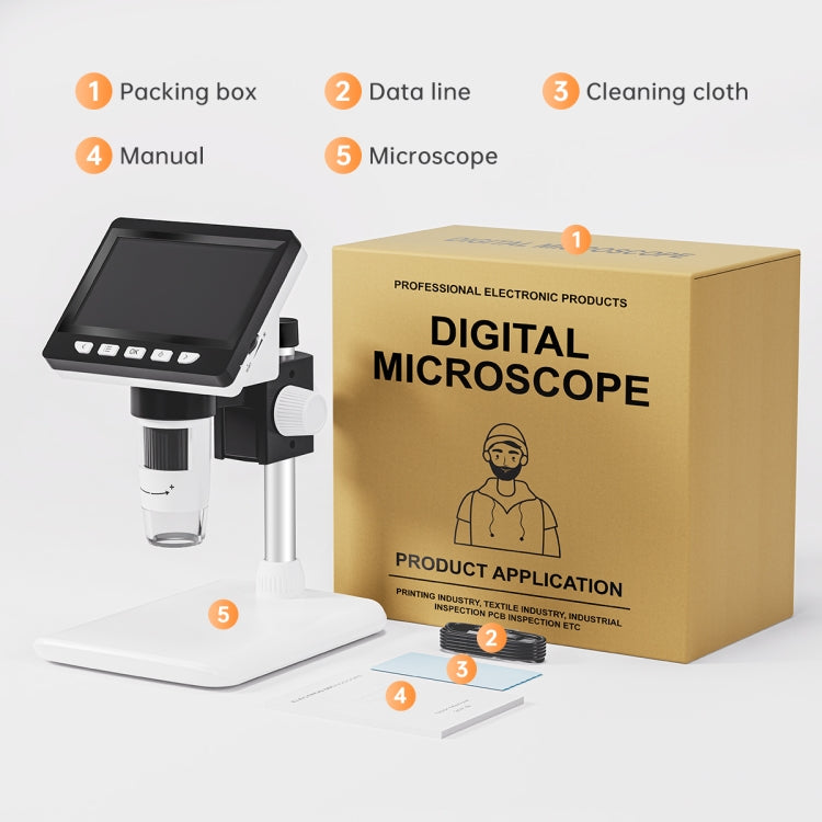 50X-1000X 1080P Portable Electronic Digital Desktop Microscope with LED Light (White) - free shipping - PMC TechLife - Order now!
