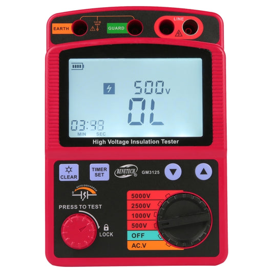 BENETECH GM3125 High Voltage Insulation Tester Resistance Tester - Current & Voltage Tester by BENETECH | Online Shopping South Africa | PMC Jewellery | Buy Now Pay Later Mobicred