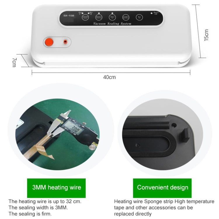 Household Commercial Food Vacuum Plastic Packaging Machine Sealer Closer Machine, EU Plug (White) - free shipping - PMc TechLife - Order now!