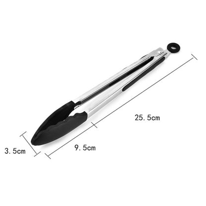 12 inch Silicone Non-slip Food Bread Barbecue BBQ Clip Tongs Kitchen Tools(Black) - Food Clips & Clips by PMC Jewellery | Online Shopping South Africa | PMC Jewellery | Buy Now Pay Later Mobicred