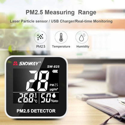 SNDWAY SW-825 Micro USB Charging Desktop Air Quality Real-time Purification Detector with HiD LED Screen, Support Alarm Prompt - Air & Water Quality Tester by SNDWAY | Online Shopping South Africa | PMC Jewellery | Buy Now Pay Later Mobicred