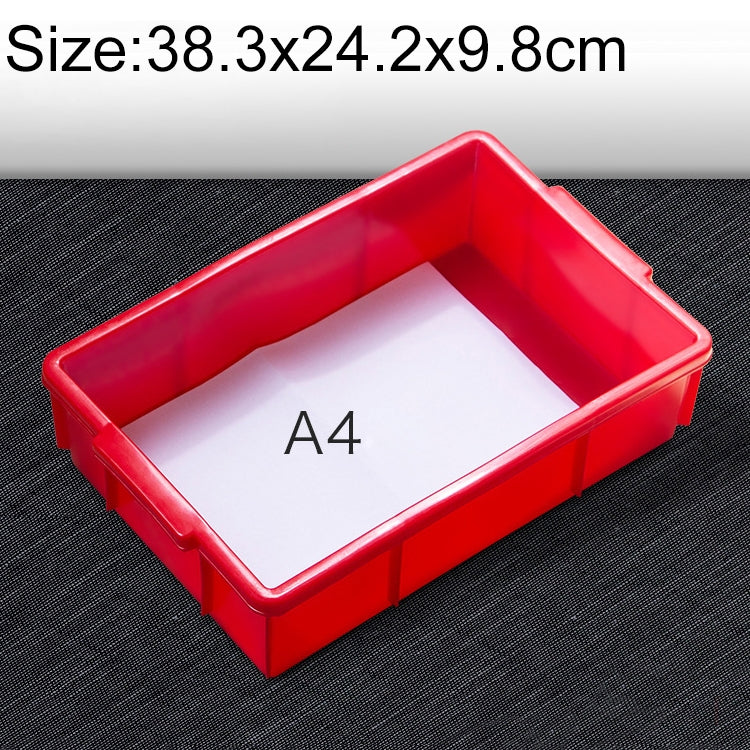 Thick Multi-function Material Box Brand New Flat Plastic Parts Box Tool Box, Size: 38.3cm x 24.2cm x 9.8cm(Red) - Storage Bags & Boxes by PMC TechLife | Online Shopping South Africa | PMC TechLife | Buy Now Pay Later Mobicred
