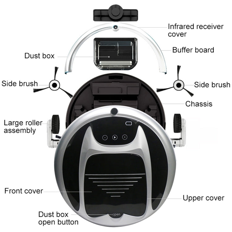 FD-3RSW(IB)CS 800Pa Suction Smart Household Vacuum Cleaner Clean Robot with Remote Control - Robot Vacuum Cleaner by PMC Jewellery | Online Shopping South Africa | PMC Jewellery | Buy Now Pay Later Mobicred