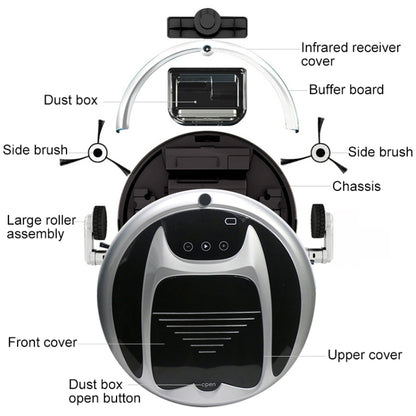 FD-3RSW(IB)CS 800Pa Suction Smart Household Vacuum Cleaner Clean Robot with Remote Control - Robot Vacuum Cleaner by PMC Jewellery | Online Shopping South Africa | PMC Jewellery | Buy Now Pay Later Mobicred