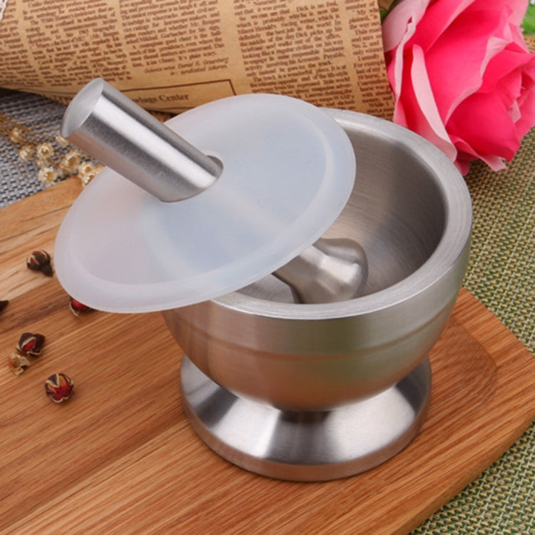 Kitchen Stainless Steel Garlic Food Mortar with Cover, Size: Large - Stirrer & Squeezer by PMC Jewellery | Online Shopping South Africa | PMC Jewellery | Buy Now Pay Later Mobicred