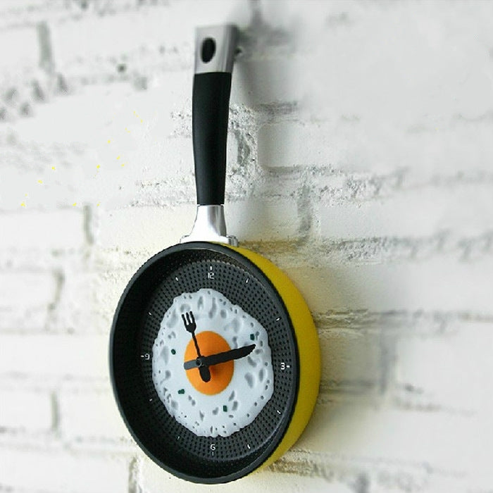 Fried Egg Pan Shape Creative Living Room Decorative Wall Clock (Orange) - Wall Clock by PMc TechLife | Online Shopping South Africa | PMc TechLife | Buy Now Pay Later Mobicred