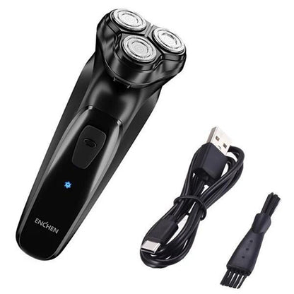 Original Xiaomi ENCHEN Water Proof Triple Rotary Double Ring Blade Shaving Head Electric Rechargeable Shaver For Men(Black) - Electric Shavers by Xiaomi | Online Shopping South Africa | PMC Jewellery | Buy Now Pay Later Mobicred