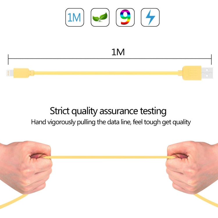 HAWEEL 1m High Speed 35 Cores 8 Pin to USB Sync Charging Cable for iPhone, iPad(Yellow) - free shipping - PMC Jewellery - Order now!