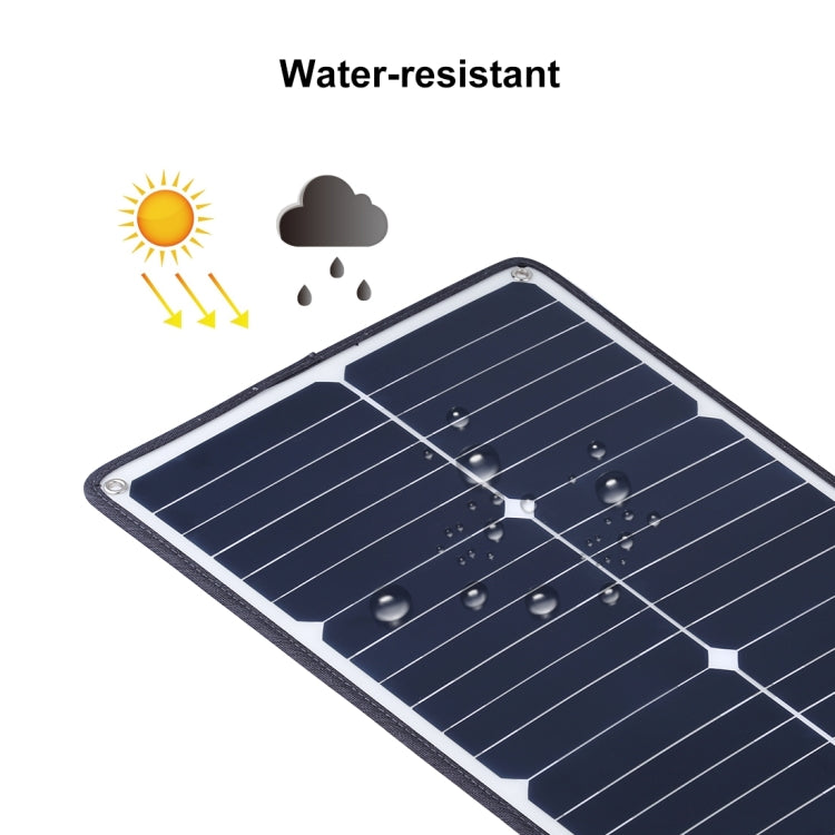 HAWEEL 2 PCS 20W Monocrystalline Silicon Solar Power Panel Charger, with USB Port & Holder & Tiger Clip, Support QC3.0 and AFC(Black) - Charger by HAWEEL | Online Shopping South Africa | PMC Jewellery | Buy Now Pay Later Mobicred