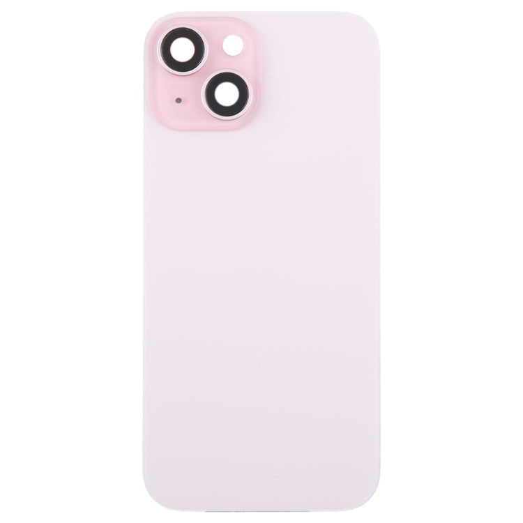 For iPhone 15 Plus Glass Battery Back Cover with Camera Lens Cover(Pink) - Back Cover by PMC Jewellery | Online Shopping South Africa | PMC Jewellery