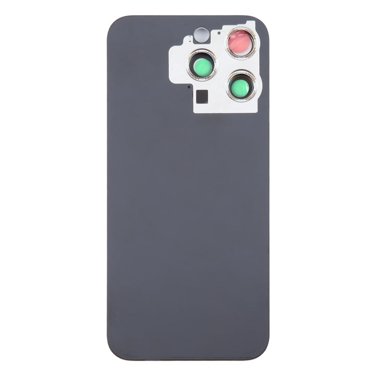 For iPhone 15 Pro Glass Battery Back Cover with Camera Lens Cover(Black) - Back Cover by PMC TechLife | Online Shopping South Africa | PMC TechLife