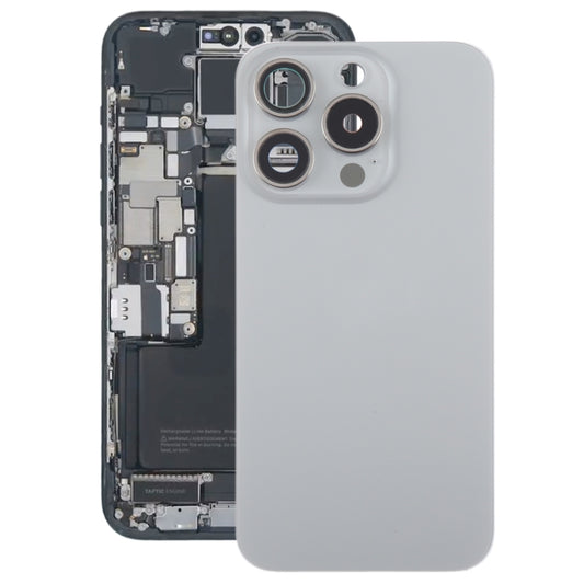 For iPhone 15 Pro Max Glass Battery Back Cover with Camera Lens Cover(Grey) - Back Cover by PMC Jewellery | Online Shopping South Africa | PMC Jewellery