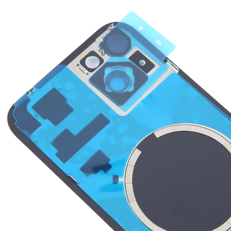 For iPhone 15 Plus Battery Back Cover with Camera Lens Cover + MagSafe Magnet(Blue) - Back Cover by PMC TechLife | Online Shopping South Africa | PMC TechLife | Buy Now Pay Later Mobicred