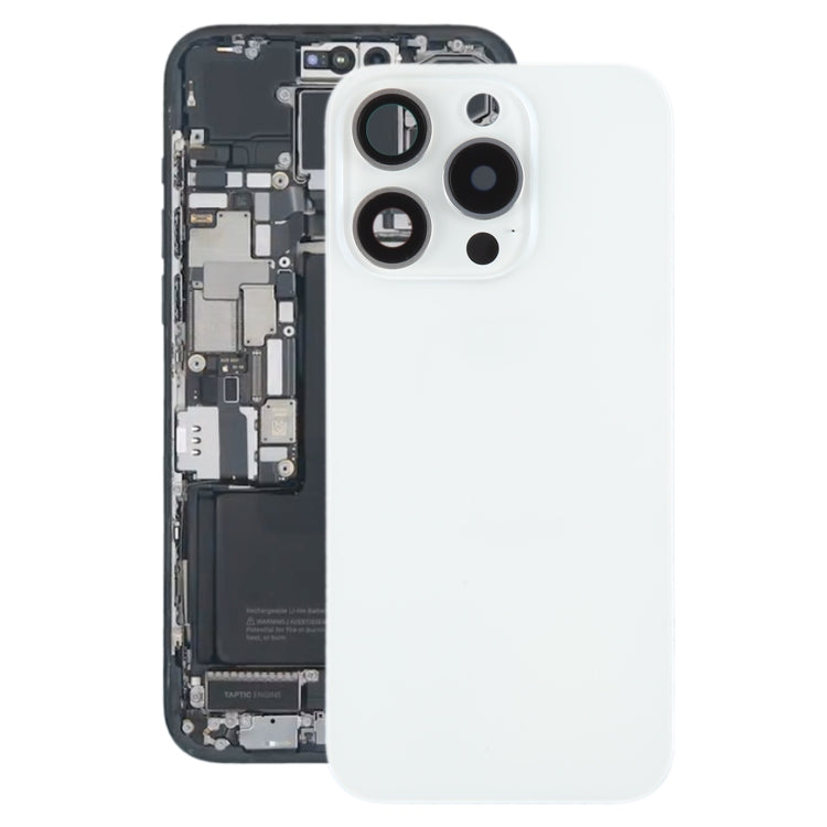 For iPhone 15 Pro Battery Back Cover with Camera Lens Cover + MagSafe Magnet(White) - Back Cover by PMC Jewellery | Online Shopping South Africa | PMC Jewellery | Buy Now Pay Later Mobicred