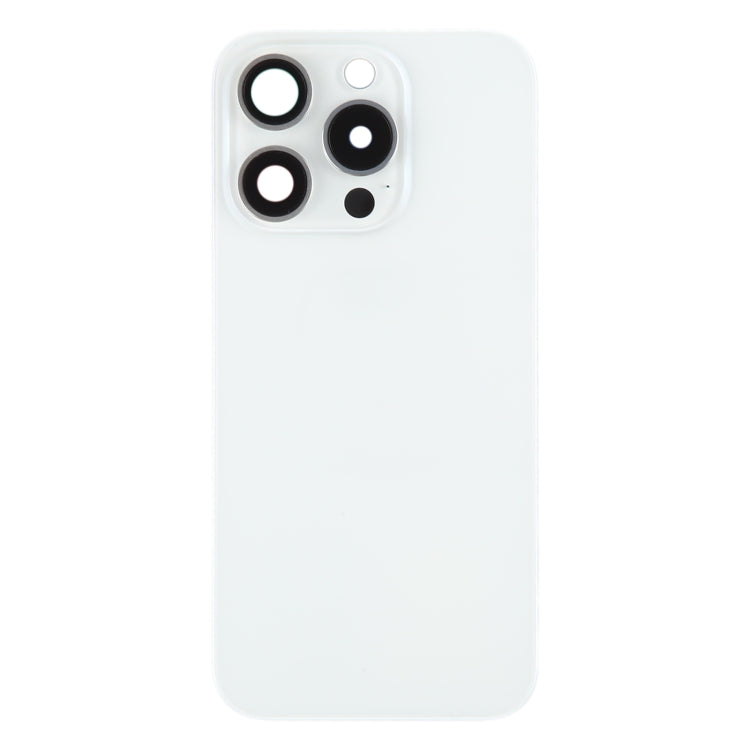 For iPhone 15 Pro Battery Back Cover with Camera Lens Cover + MagSafe Magnet(White) - Back Cover by PMC Jewellery | Online Shopping South Africa | PMC Jewellery | Buy Now Pay Later Mobicred