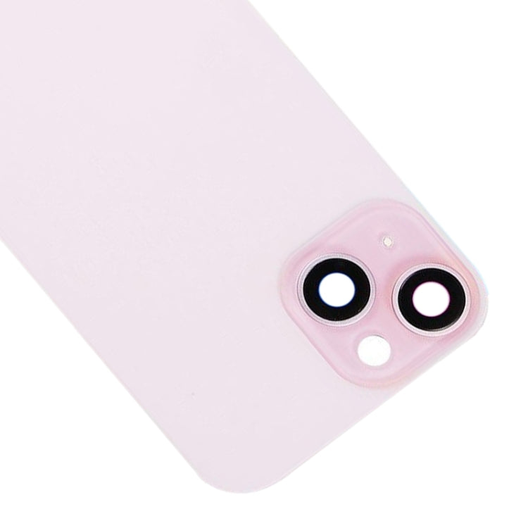 For iPhone 15 Glass Battery Back Cover with Flash Bracket + Wireless Charging Module(Pink) - free shipping - PMC Jewellery - Order now!