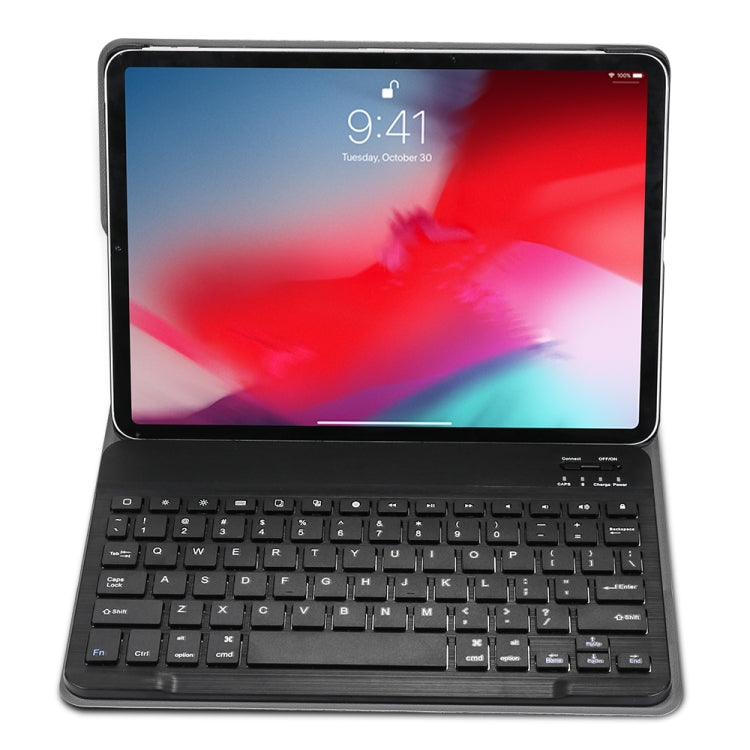 A11 Bluetooth 3.0 Ultra-thin ABS Detachable Bluetooth Keyboard Leather Tablet Case for iPad Pro 11 inch ���2018���, with Holder (Black) - For iPad Pro by PMC TechLife | Online Shopping South Africa | PMC TechLife