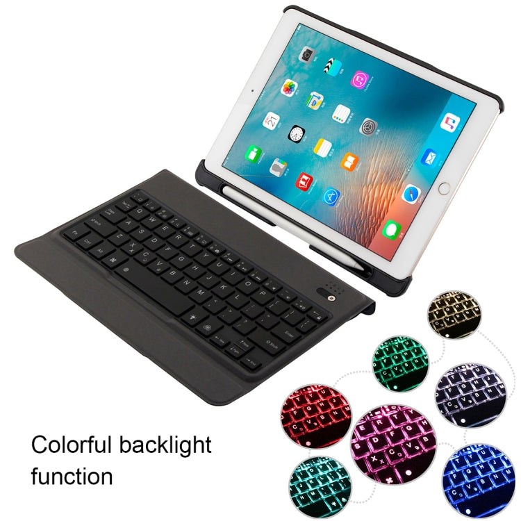 T-201D Detachable Bluetooth 3.0 Ultra-thin Keyboard + Lambskin Texture Leather Tablet Case for iPad Air / Air 2 / iPad Pro 9.7 inch, Support Multi-angle Adjustment / Backlight (Pink) - free shipping - PMC TechLife - Order now!