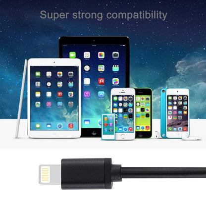 1m 3A 8 Pin to USB Data Sync Charging Cable for iPhone, iPad, Diameter: 4 cm(Black) - Normal Style Cable by PMC Jewellery | Online Shopping South Africa | PMC Jewellery | Buy Now Pay Later Mobicred