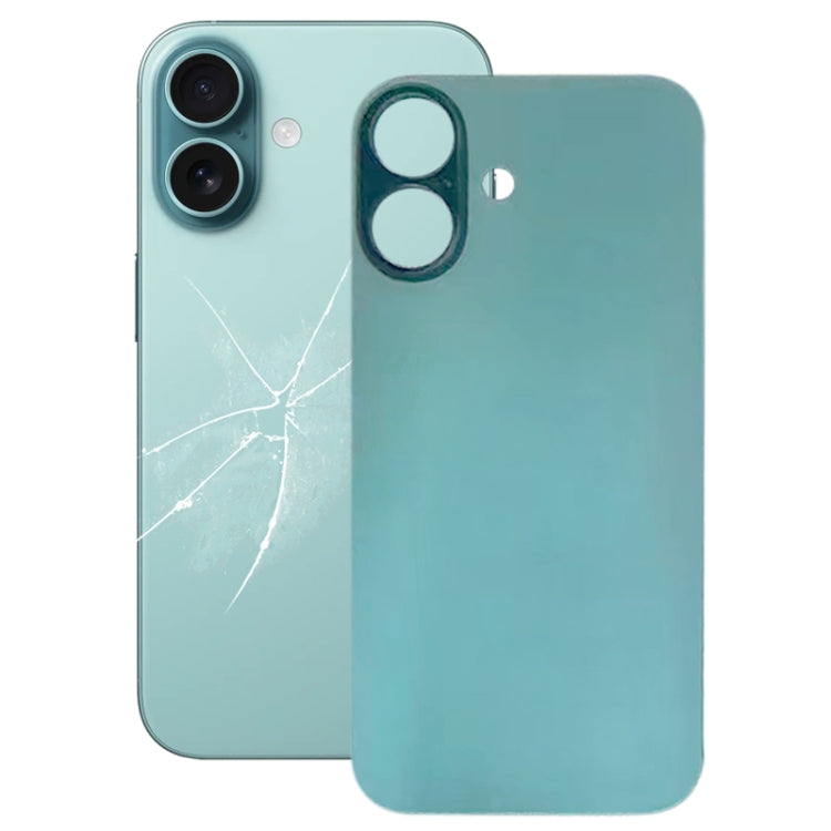 For iPhone 16 Plus Easy Replacement Big Camera Hole Glass Back Battery Cover(Green) - Back Cover by PMC Jewellery | Online Shopping South Africa | PMC Jewellery | Buy Now Pay Later Mobicred