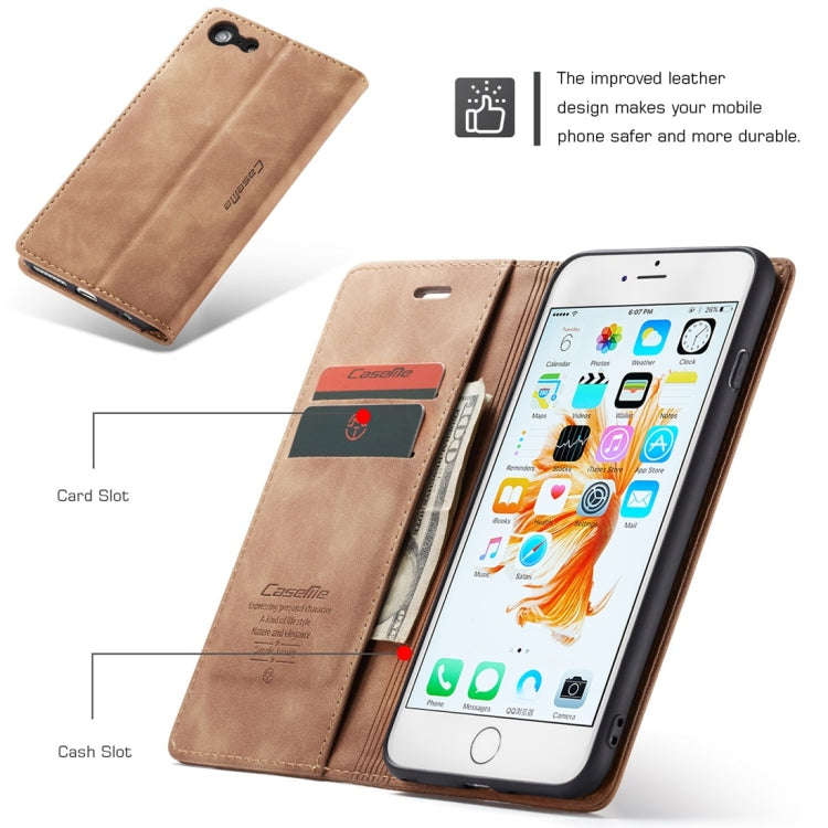 CaseMe-013 Multifunctional Retro Frosted Horizontal Flip Leather Case for iPhone 6 Plus / 6s Plus, with Card Slot & Holder & Wallet(Brown) - More iPhone Cases by CaseMe | Online Shopping South Africa | PMC Jewellery | Buy Now Pay Later Mobicred