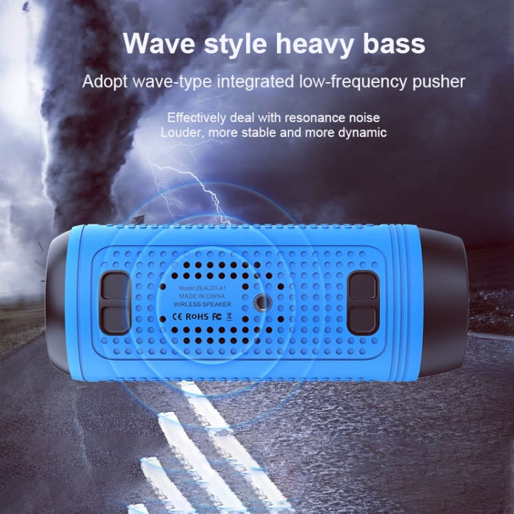ZEALOT A1 Multifunctional Bass Wireless Bluetooth Speaker, Built-in Microphone, Support Bluetooth Call & AUX & TF Card & LED Lights (Brown) - free shipping - PMC Jewellery - Order now!