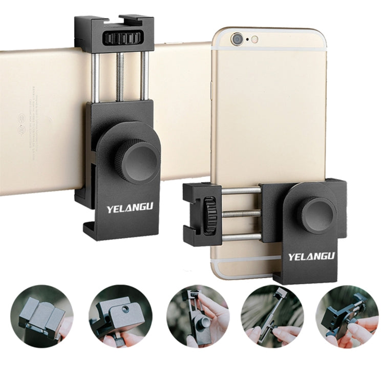 YELANGU PC03 Folding Phone Holder Horizontal Vertical Shooting Phone Clamp Holder Bracket(Black) - free shipping - PMC Jewellery - Order now!