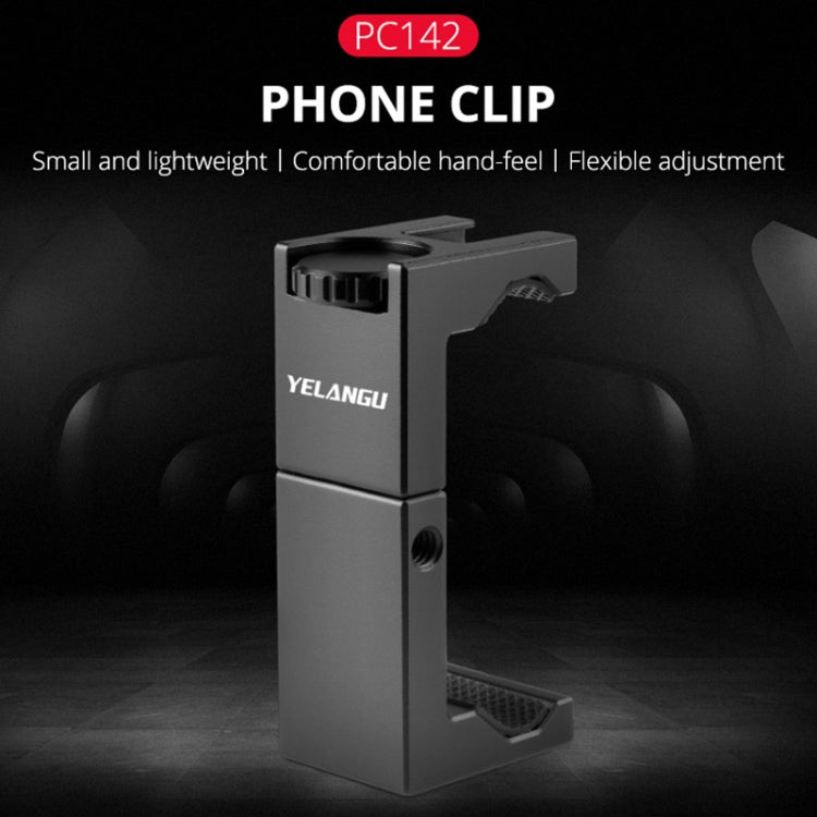 YELANGU PC142 Knob Style Phone Holder Bracket with Cold Shoe Base Mount(Black) - Stand by YELANGU | Online Shopping South Africa | PMC Jewellery | Buy Now Pay Later Mobicred