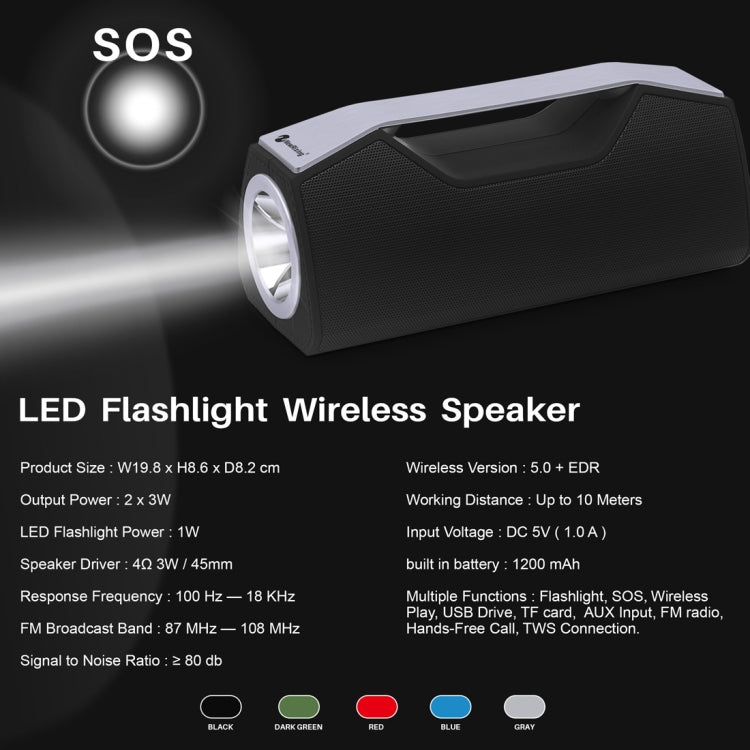 NewRixing NR-2028 Portable Lighting Wireless Bluetooth Stereo Speaker Support TWS Function Speaker (Green) - free shipping - PMC Jewellery - Order now!