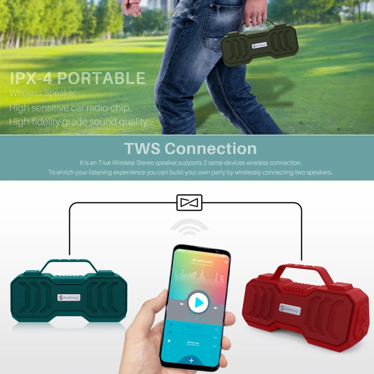 NewRixing NR-4500 Portable Wireless Bluetooth Stereo Speaker Support TWS / FM Function Speaker (Green) - free shipping - PMC TechLife - Order now!