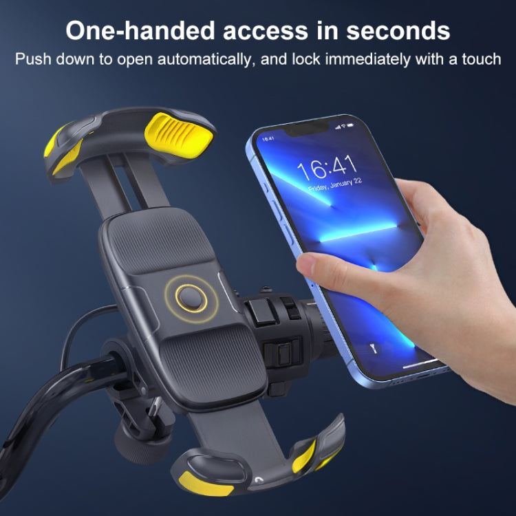 Motorcycle Bicycle Phone Riding Holder Bracket (Yellow) - Holder by PMC TechLife | Online Shopping South Africa | PMC TechLife | Buy Now Pay Later Mobicred
