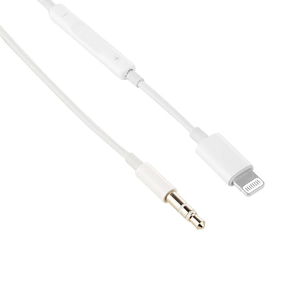 MH021 1m 8 Pin to 3.5mm AUX Audio Cable Support Line Control(White) - Video & Audio Cable by PMC Jewellery | Online Shopping South Africa | PMC Jewellery | Buy Now Pay Later Mobicred