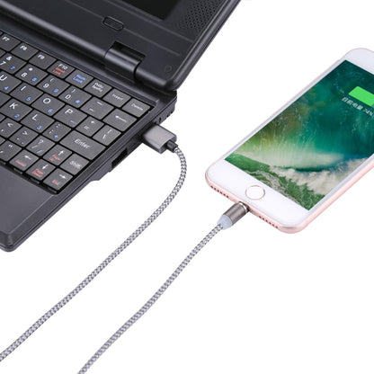 1.05m 8 Pin + Micro USB + USB-C / Type-C to USB Weave Data Sync Charging Cable with LED Indicator - Charging Cable & Head by PMC Jewellery | Online Shopping South Africa | PMC Jewellery | Buy Now Pay Later Mobicred