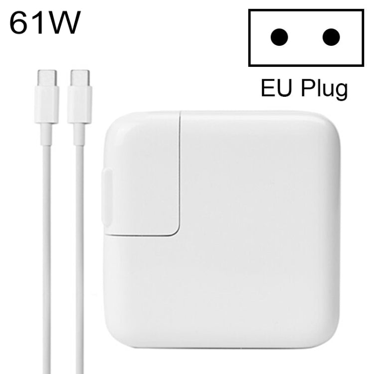 61W Type-C Power Adapter Portable Charger with 1.8m Type-C Charging Cable, EU Plug(White) - free shipping - PMC TechLife - Order now!