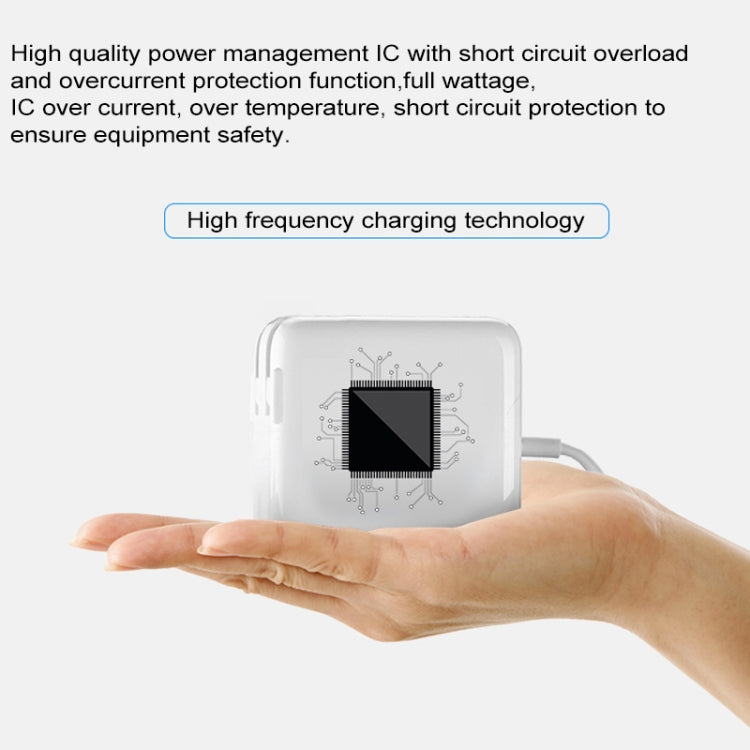 61W Type-C Power Adapter Portable Charger with 1.8m Type-C Charging Cable, EU Plug(White) - free shipping - PMC TechLife - Order now!