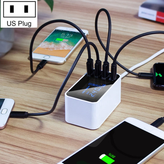 CDA30 20W 3 USB Ports + USB-C / Type-C Ports Multi-function Charger with LED Display, US Plug - Multifunction Charger by PMC Jewellery | Online Shopping South Africa | PMC Jewellery | Buy Now Pay Later Mobicred