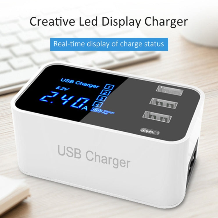 CDA30 20W 3 USB Ports + USB-C / Type-C Ports Multi-function Charger with LED Display, UK Plug - Multifunction Charger by PMC Jewellery | Online Shopping South Africa | PMC Jewellery | Buy Now Pay Later Mobicred