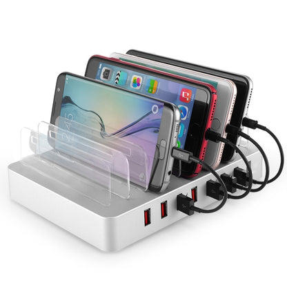 X6 96W 2.4A 8 USB Ports Smart Charger with Detachable Bezel, AU Plug(White) - Multifunction Charger by PMC Jewellery | Online Shopping South Africa | PMC Jewellery | Buy Now Pay Later Mobicred